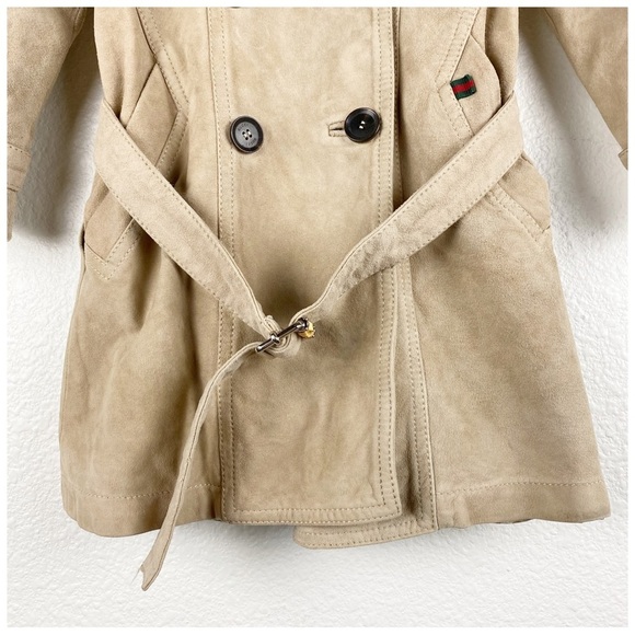 Gucci Toddler Leather Double Breast Trench Coat - Picture 3 of 10